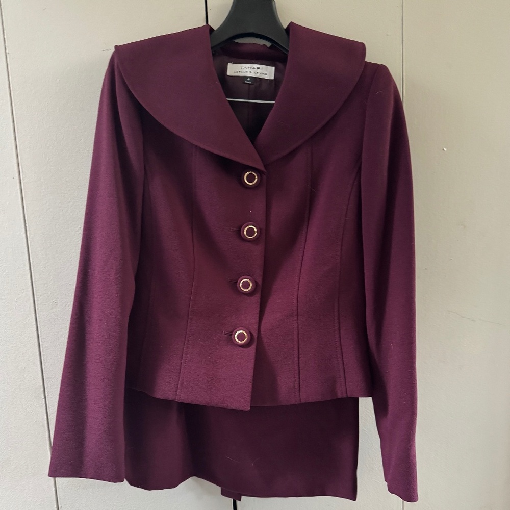 Plum Tahari Skirt Suit